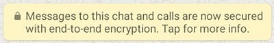  پیام رمزگذاری پایان به پایان WhatsApp 