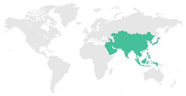 world map asia
