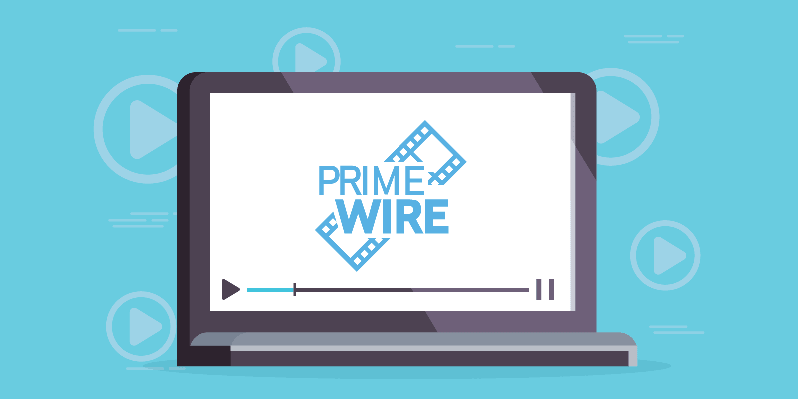 Laptop screen with PrimeWire logo