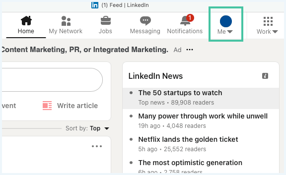 عکس صفحه وب‌سایت LinkedIn با 